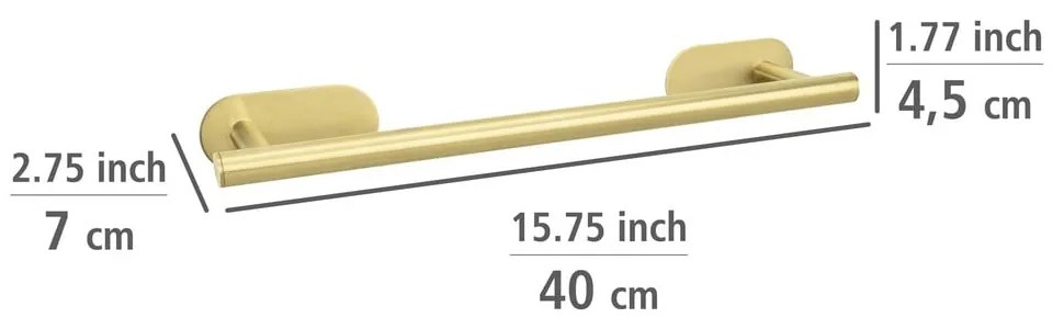 Öntapadós rozsdamentes acél törölközőtartó Orea Gold – Wenko