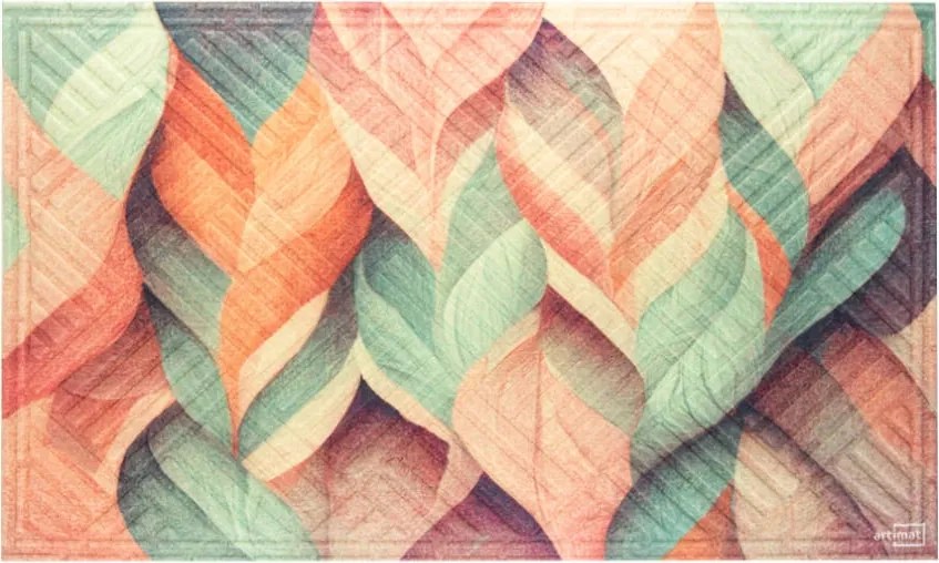 Lábtörlő gumi ajtóhoz 75x45 cm pasztell nyomtatással többszínű