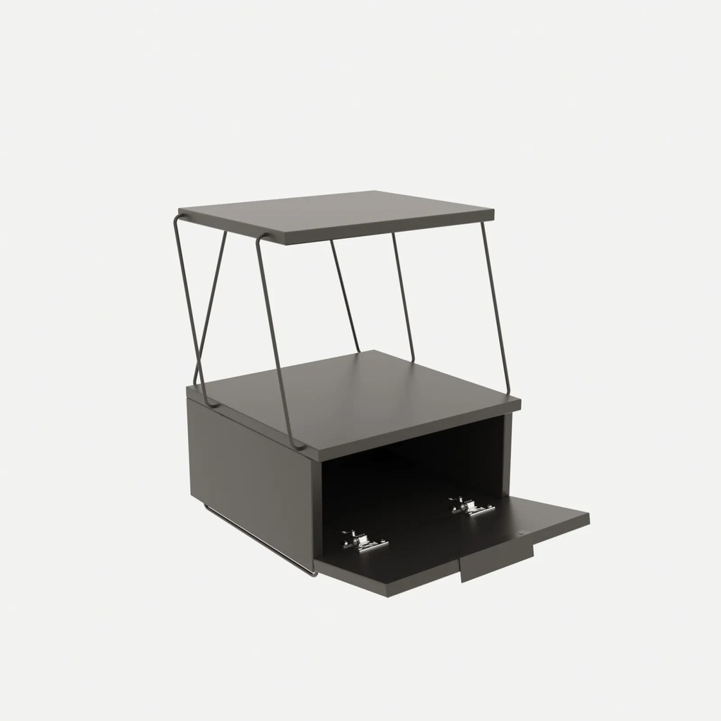 Tekoba éjjeliszekrény, antracit, 42 cm