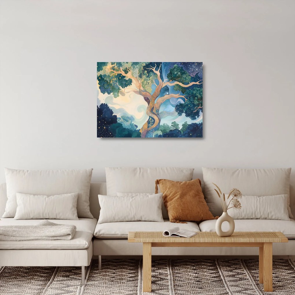 Üveg kép – Kozmikus fa (70x50 cm)