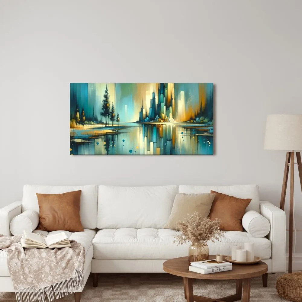 Kép modern panoráma tóval