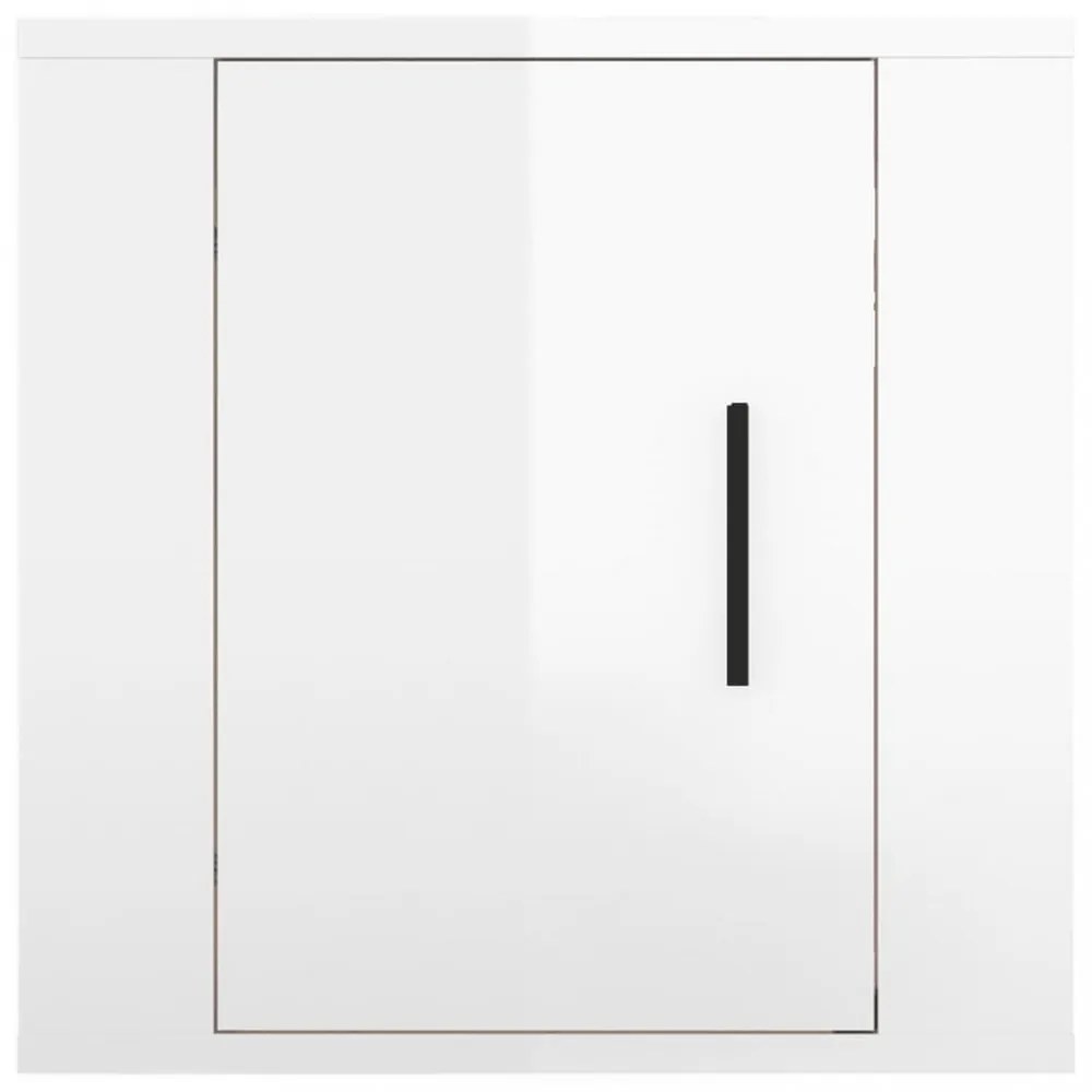 2 db magasfényű fehér fali TV-szekrény 40 x 34,5 x 40 cm