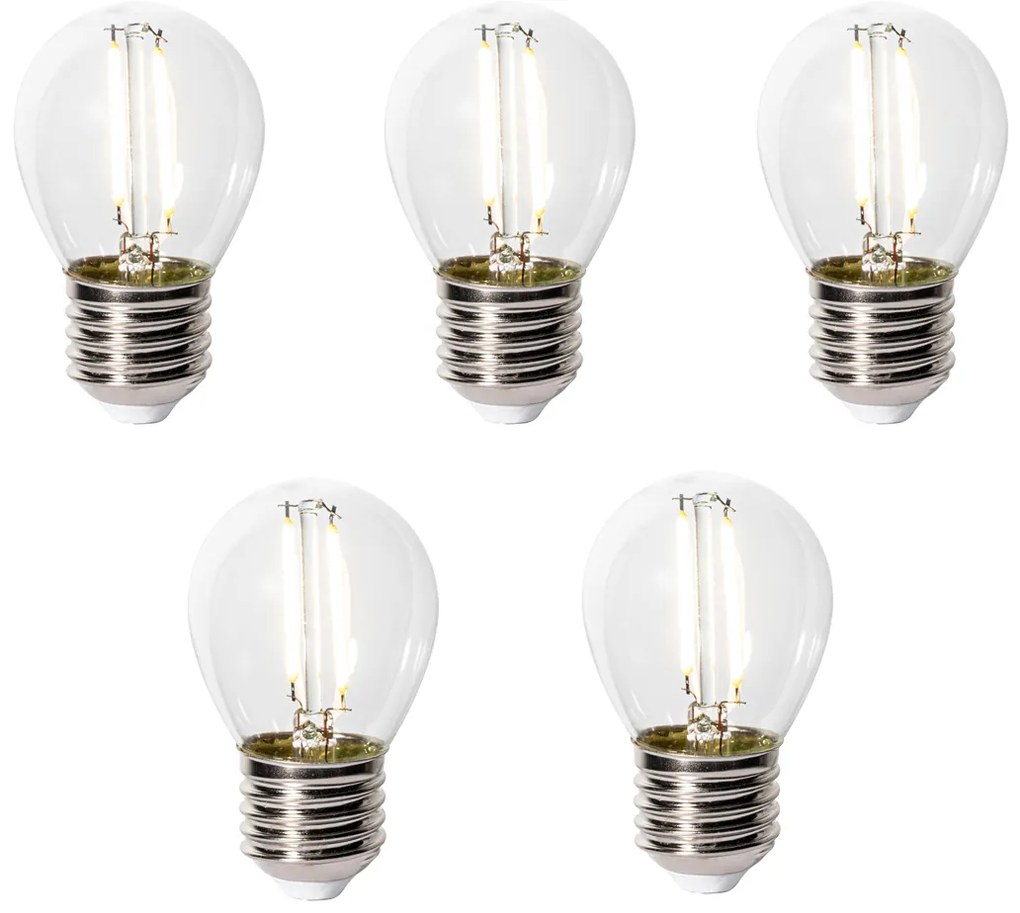 5 db-os E27 szabályozható LED izzó szett P45 átlátszó üveg 3W 250 lm 3000K