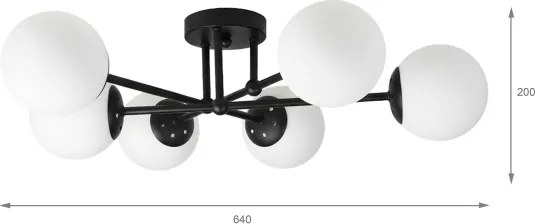 Brilagi - MALIVA felületre szerelt csillár 6xE14/15W/230V fekete/fehér