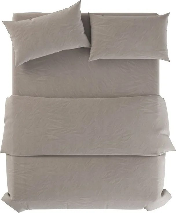 Világosszürke-szürkésbarna egyszemélyes len ágyneműhuzat 135x200 cm Natural – Native Natural