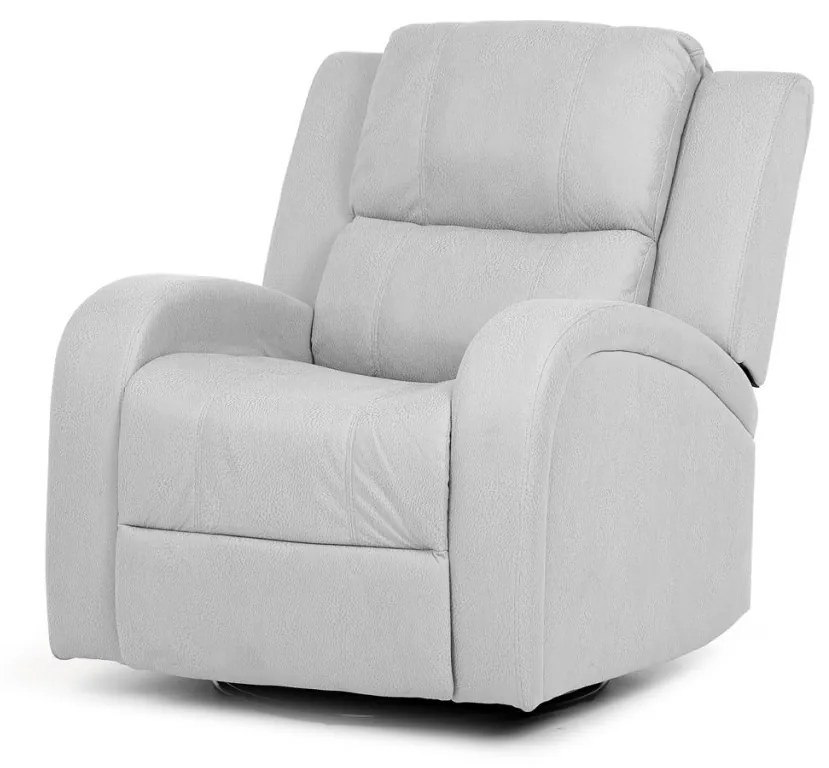 Fotoliu De Relaxare Și TV Culoare Gri Argintiu, Reglabil Manual, Rabatalil,Tapițat cu Textil Efect De Piele, TV-4089