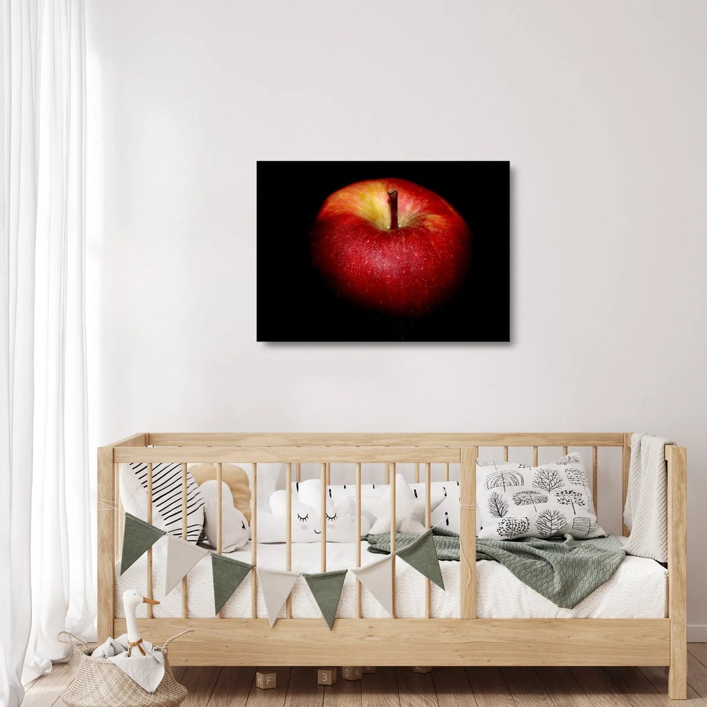 Az alma képe és a fekete háttér (üvegen) (70x50 cm)