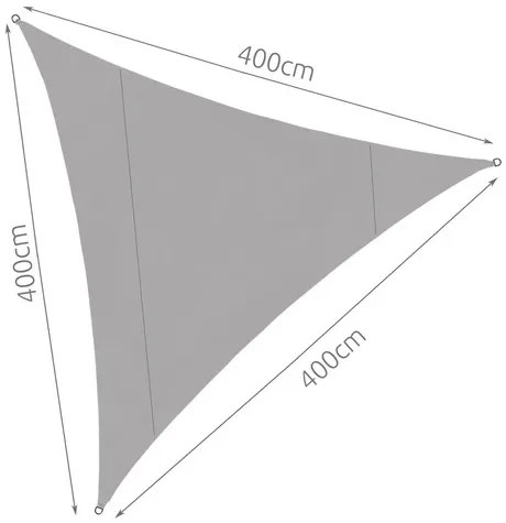 Napellenző vitorla 4x4x4m-szürke Gardlov 23141