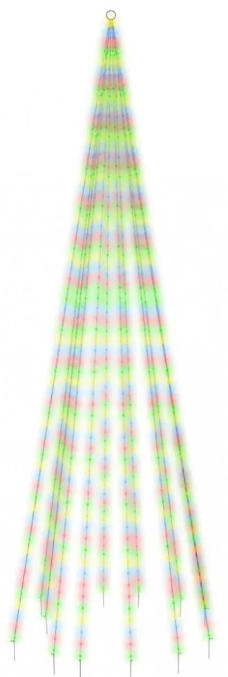 karácsonyfa zászlórúdon 732 színes LED-del 500 cm