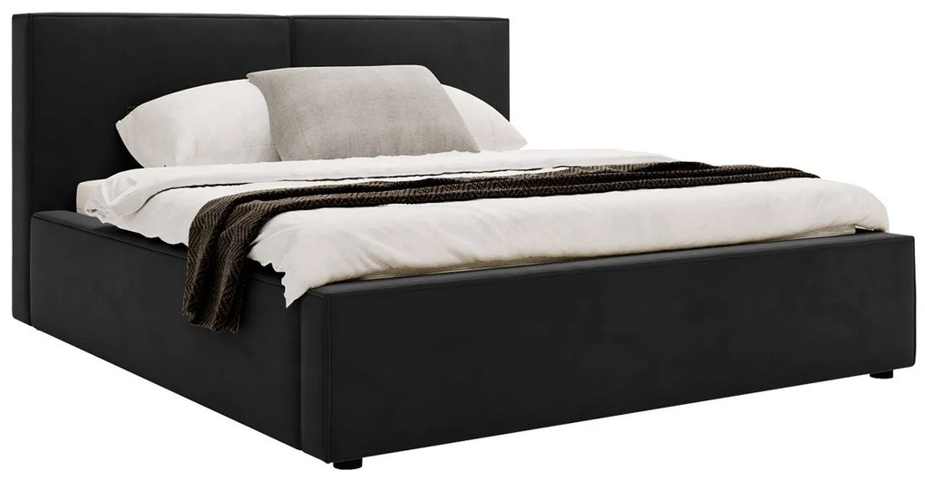 Egyszemélyes ágy 120 cm Sekozzo (fekete) (ágyráccsal) (tárolóhellyel). 1103554