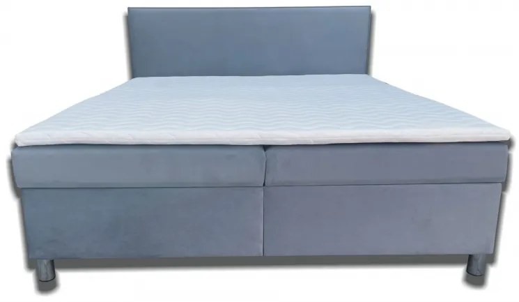 Franciaágy 160 cm Moissa (sötétszürke) (rugós matraccal) (ágyrács nélkül). 1052037