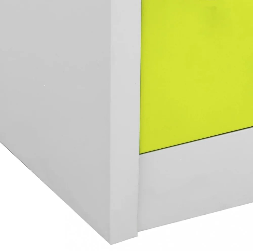 5 db világosszürke-zöld acél zárható szekrény 90 x 45 x 92,5 cm