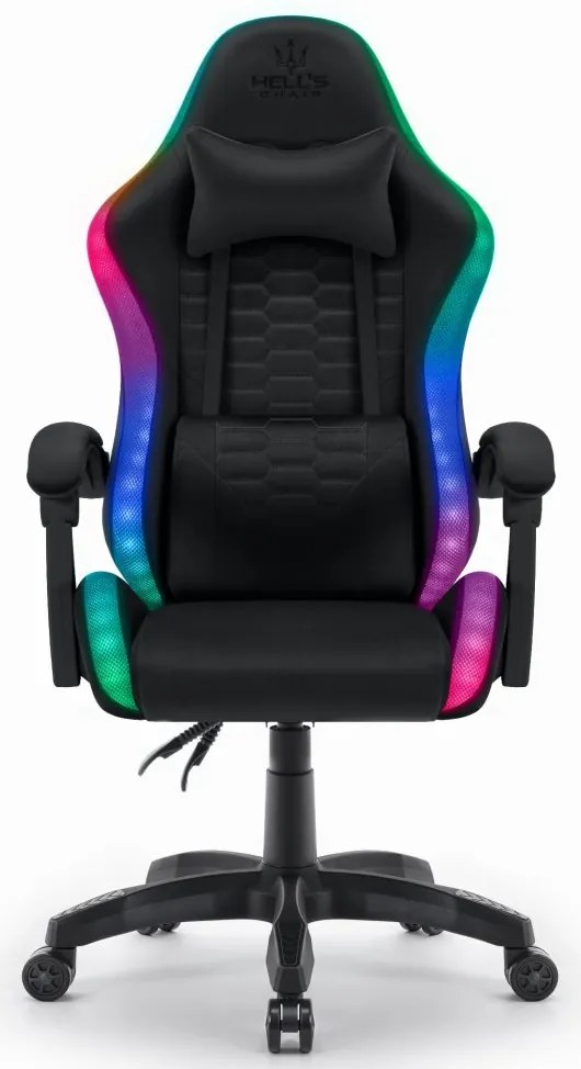 Szövet gamer szék HC-1000 LED RGB - fekete