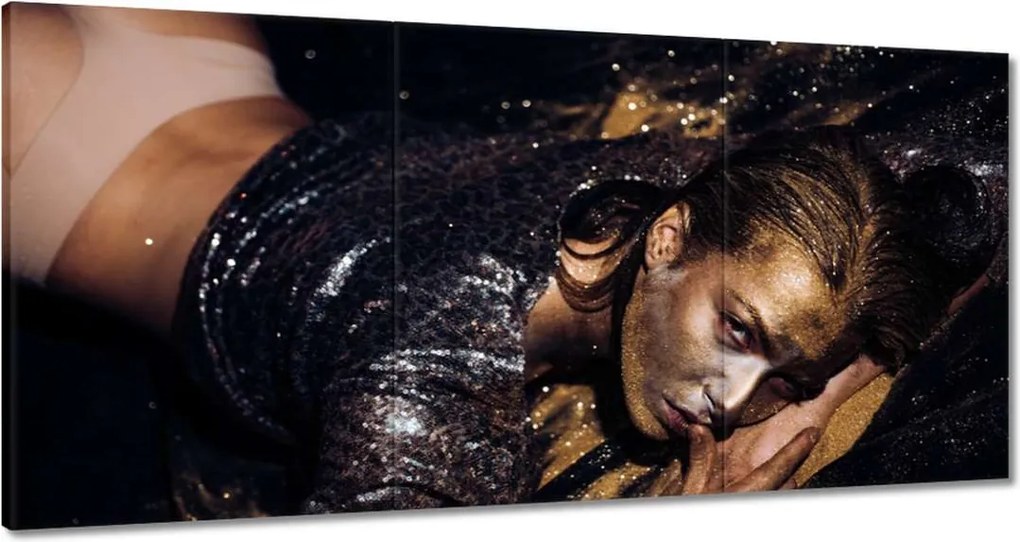 Vászonkép 180x90 Fürdés aranyban Nő