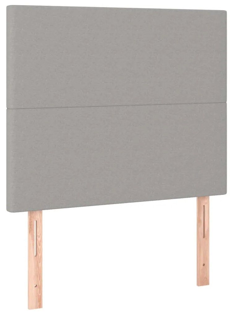 világosszürke szövet ágykeret matrac nélkül 90x200 cm