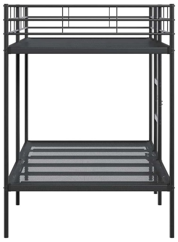 fekete acél emeletes ágy matrac nélkül 100 x 200 cm