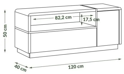 FRED TV állvány fehér/szürke