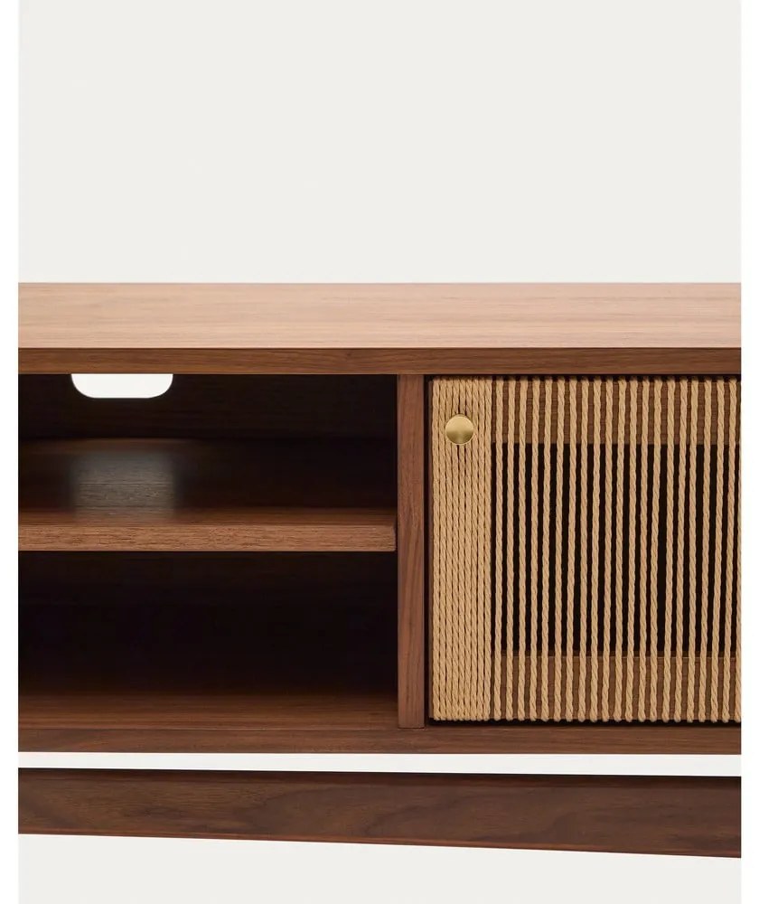 Barna TV-állvány diófa dekorral 200x50 cm Elan – Kave Home
