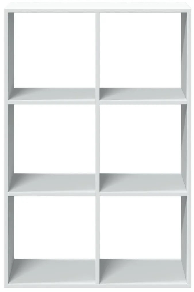fehér szerelt fa térelválasztó könyvespolc 69,5x29x103,5 cm
