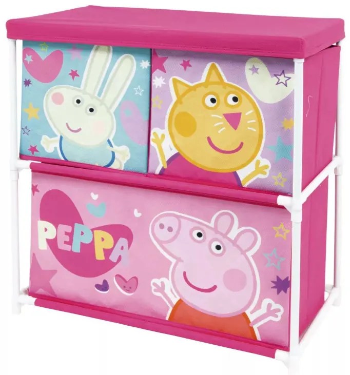 Peppa malac Friends játéktároló állvány 3 rekeszes 53x30x60 cm