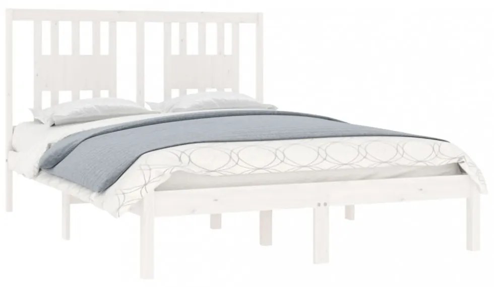 Small Double fehér tömör fa ágykeret 120 x 190 cm