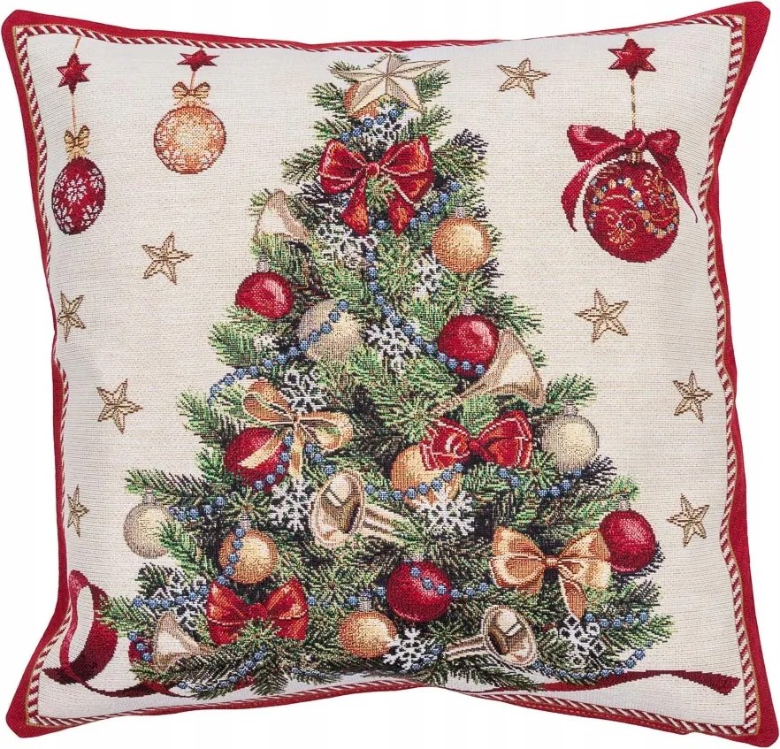 Párnahuzat 45x45 karácsonyi hangulat mese karácsonyfa piros