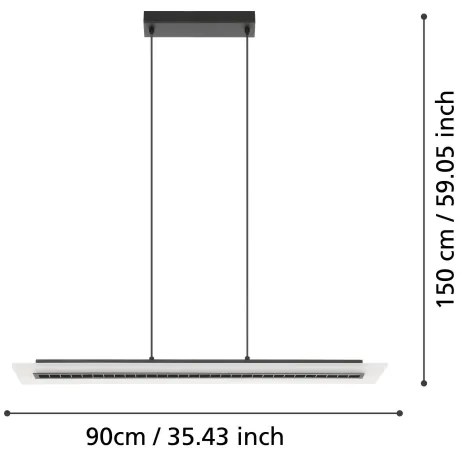 Eglo 39901 - LED Dimmelhető csillár zsinóron BUCITA LED/57,5W/230V 3000K + távirányító