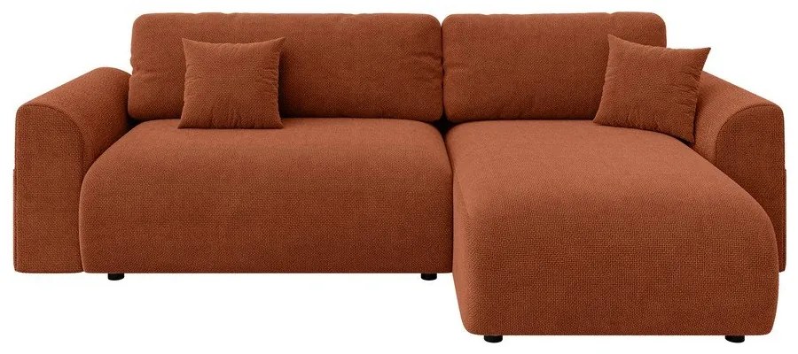 Téglavörös kinyitható sarokkanapé (variálható) Lorine – Ropez