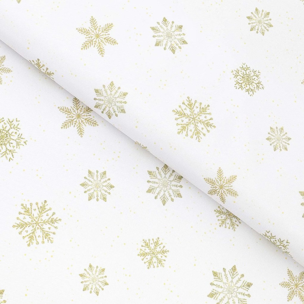 Goldea teflon szövet terítőknek - arany hópelyhek 160 cm