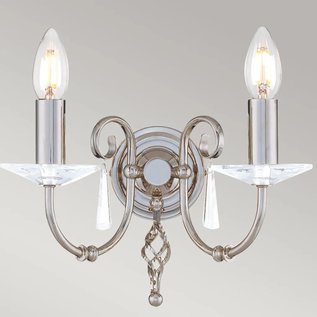 Elstead Lighting AEGEAN AG2-POL-NICKEL Fali lámpa 2x60W/E14