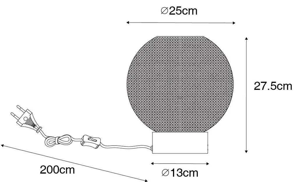 Design asztali lámpa fekete füstüveggel - Chico