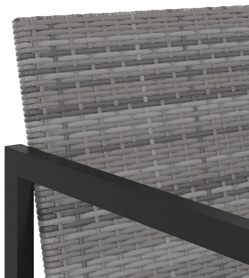 5 részes szürke kültéri polyrattan étkezőszett párnákkal