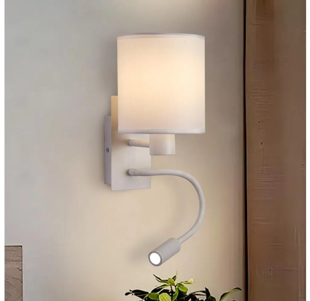 Brilagi Brilagi - LED Rugalmas fali lámpa 1xE27/25W/230V + LED/3W fehér BG1555
