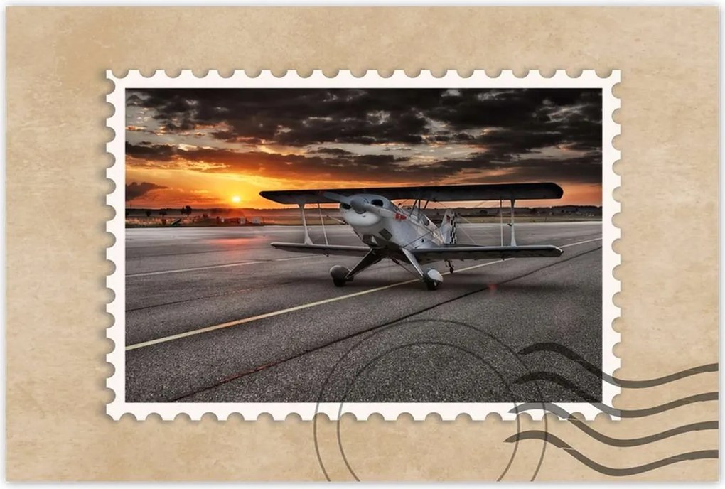 Poszterek 60x40 Repülőgép naplemente