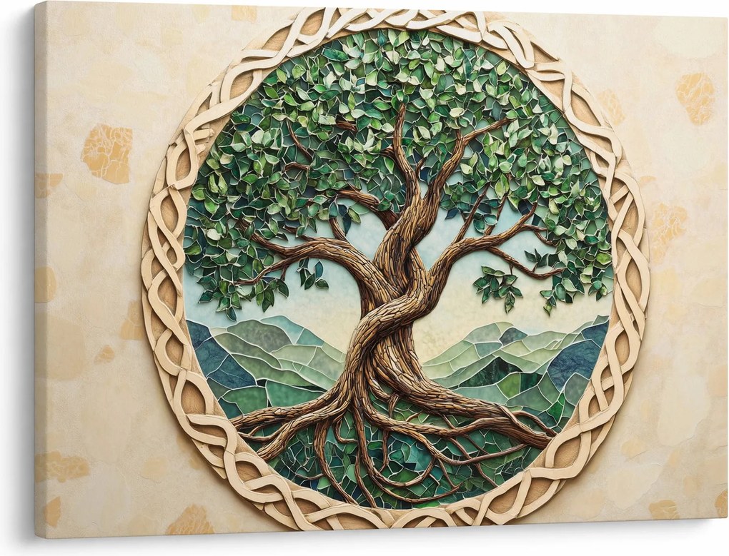 Kép – Fonott életfa (70x50 cm)