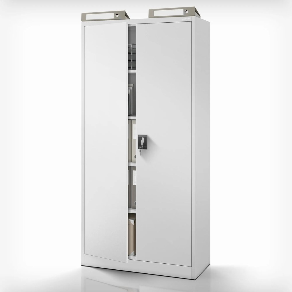 Fém iratszekrény JAN H, 900 x 1950 x 400 mm, szürke