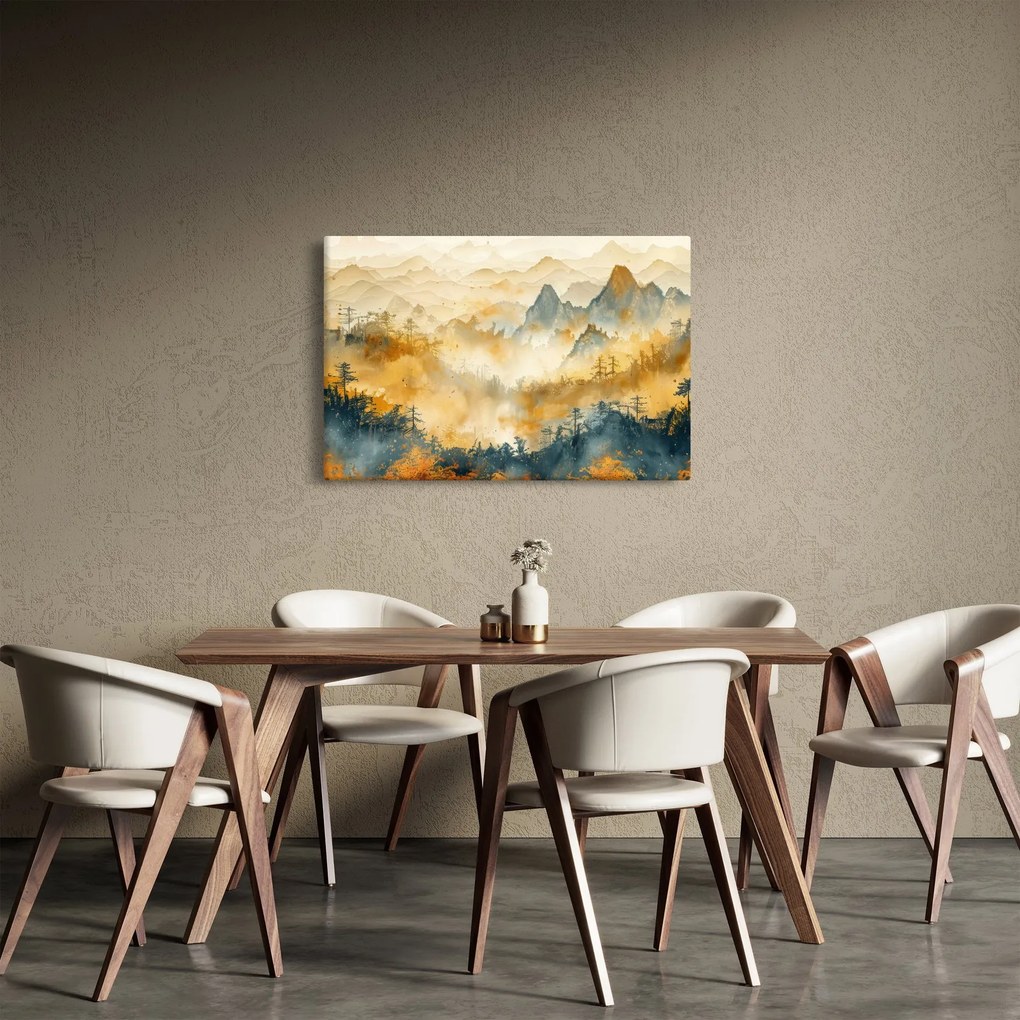 Kép - Hegyek, akvarell (90x60 cm)