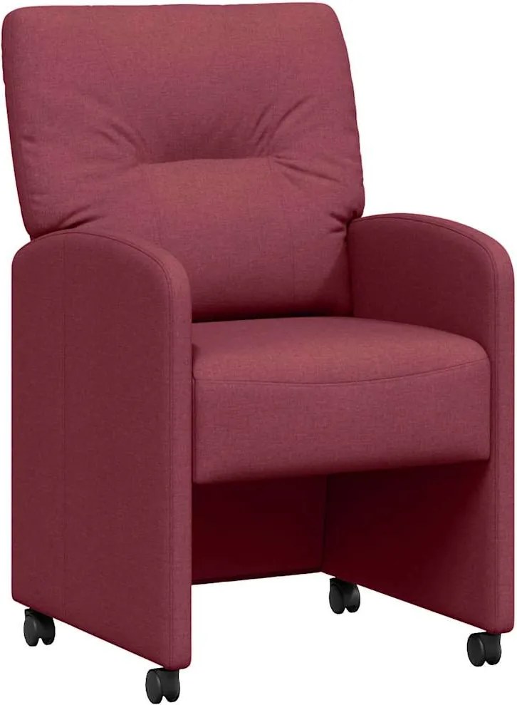 vidaXL Kerekes Étkező Székek 2 pcs bordó 57 x 67 x 95 cm szövet
