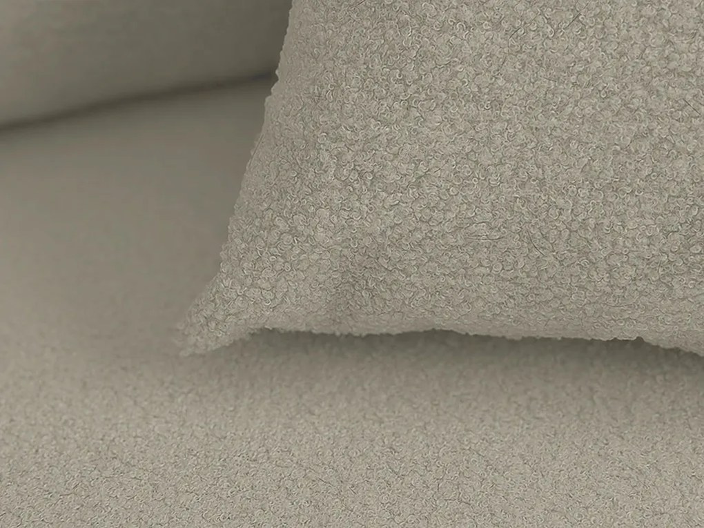 SMART BOUCLE L alakú kihúzható, megfordítható sarokkanapé 232x143 cm, szürkésbézs
