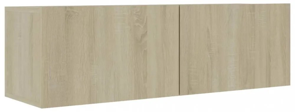 4 db sonoma tölgy színű szerelt fa TV-szekrény 100 x 30 x 30 cm
