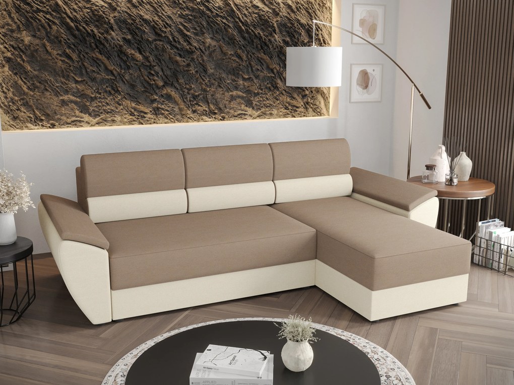 Sarok ülőgarnitúra Radiant L2 (bézs + krém) (J). 1057458