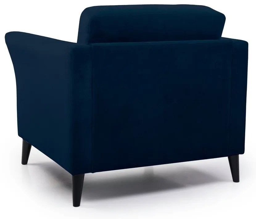 Sötétkék bársony fotel Eden – Scandic