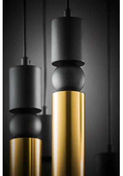 Jupiter 2018 - Csillár zsinóron ALAS 7xGU10/10W/230V arany/fekete