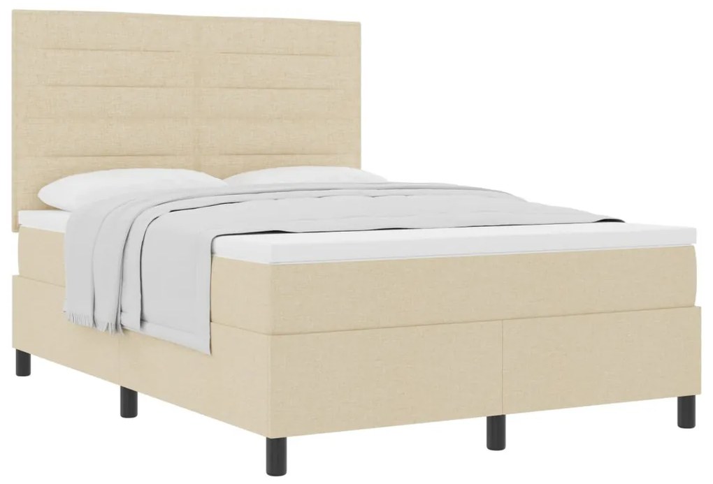 Box Spring Ágymatrac Bézs 160x200 cm Szövet