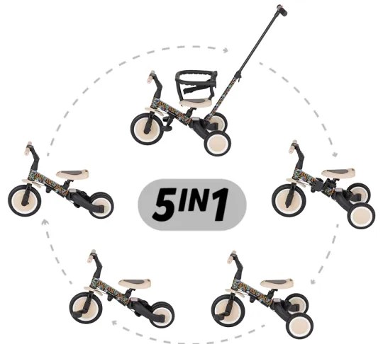 PETITE&MARS - Gyerek tricikli 5 az 1-ben TURBO LIMITED City Beat