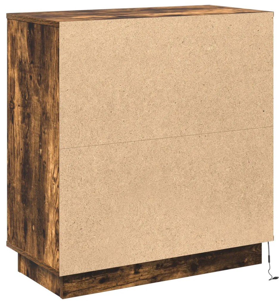 LED-es oldalszekrény Füstölt tölgy 71x34,5x75 cm Műszaki fa