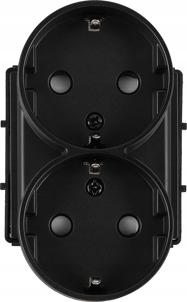 Dupla Schuko Fali Aljzat Modul Földeléssel, Fekete, Keretekhez Miuun