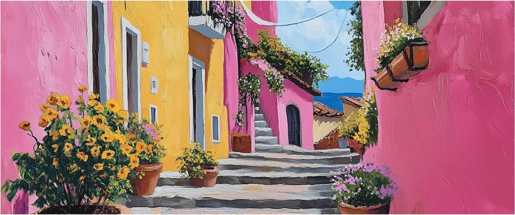 Kép - Rózsaszín sikátor (120x50 cm)