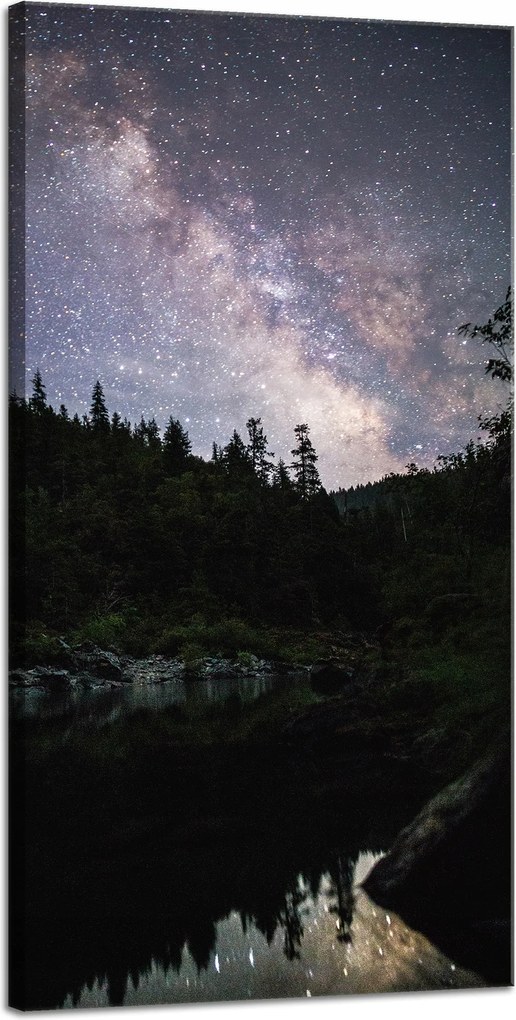 Vászonkép Kozmosz Ég a tóparton 40x80