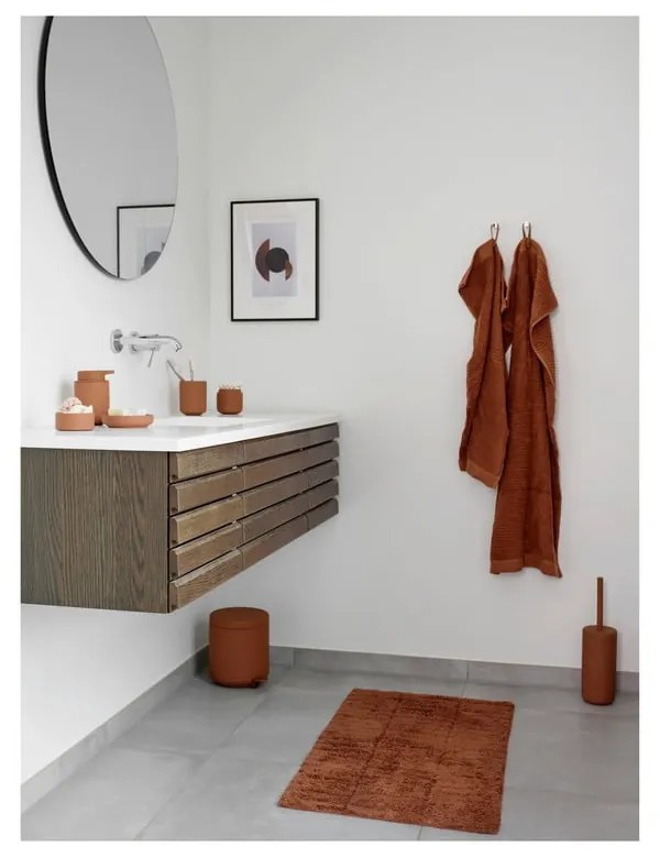 Narancssárgás barna fürdőszobai kilépő 50x80 cm Terracotta – Zone